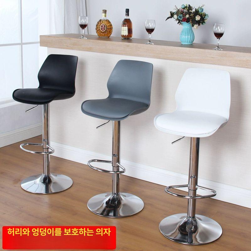 바퀴 달린 의자 스툴 카운터 회전식 등받이 높이조절 바 리프트 회전 체어 - 상세 이미지 3