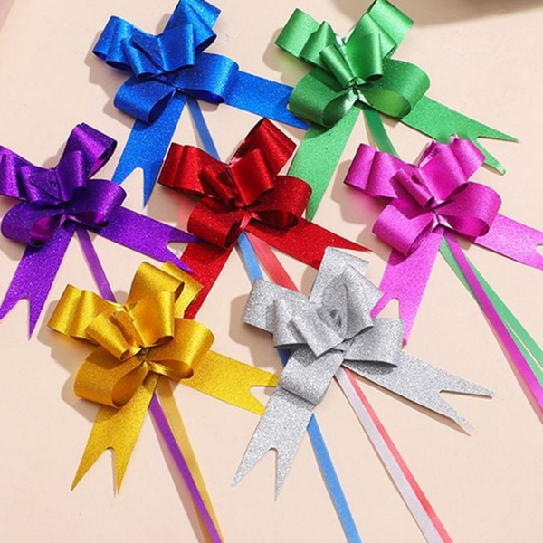 다채로운 선물 포장 리본 크리스마스 반짝이 포장 리본 데코레이션 간편한 - 상품 이미지