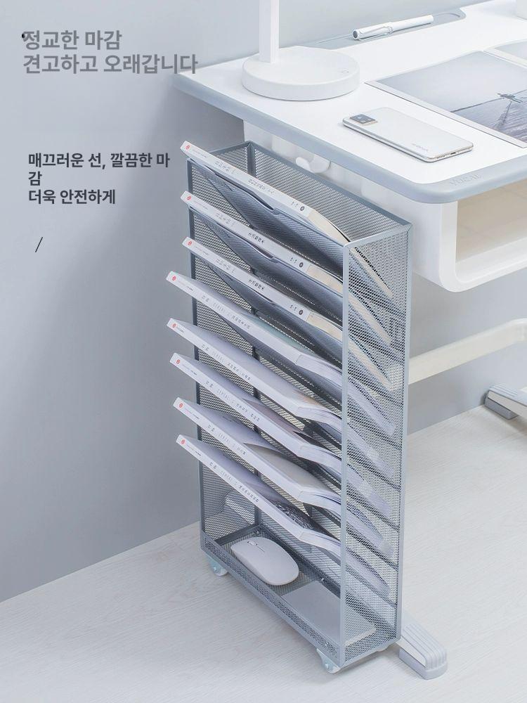 벽걸이 서류 보관함 트레이 정리함 검정색 교실 a4 경사형 선반 수납 - 상세 이미지 2