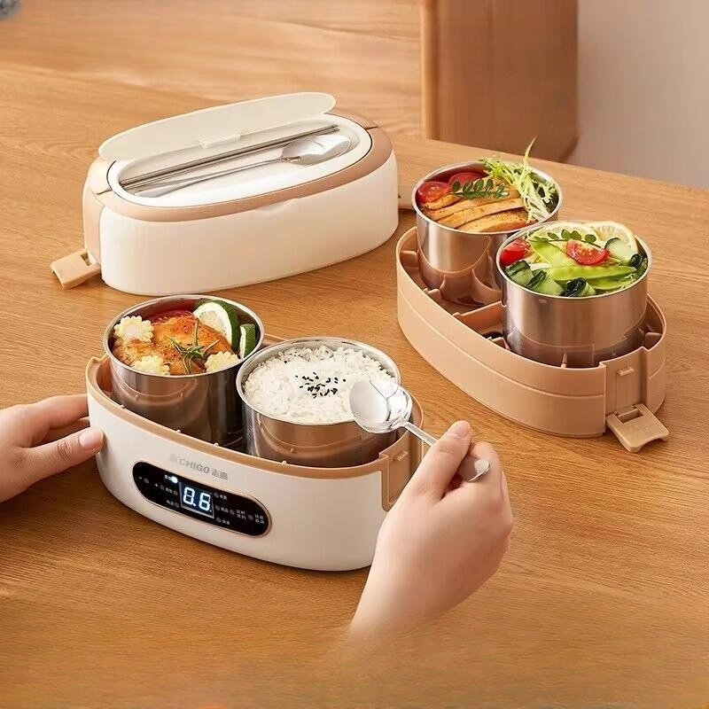 전기 스팀 가열 도시락 학생 발열 단층 밀폐 맛 섞임 방지 따뜻한 보온 도시락통 - 상품 이미지