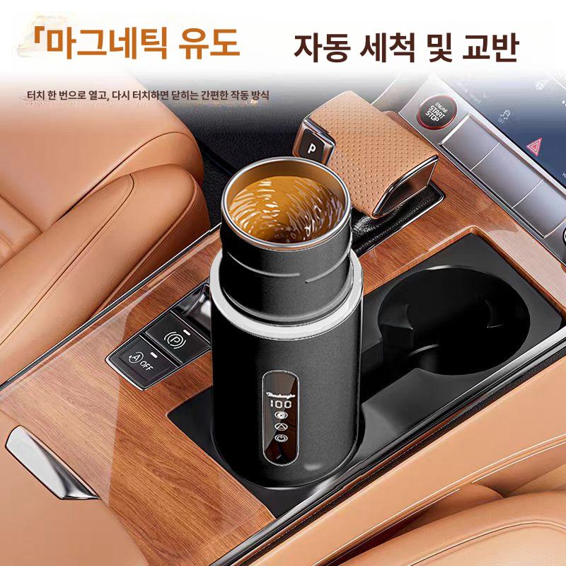 차량용 전기포트 휴대용 충전식 차박 커피포트 가정용 보온 카포트 포트 라면 여행용 스마트 이미지 6