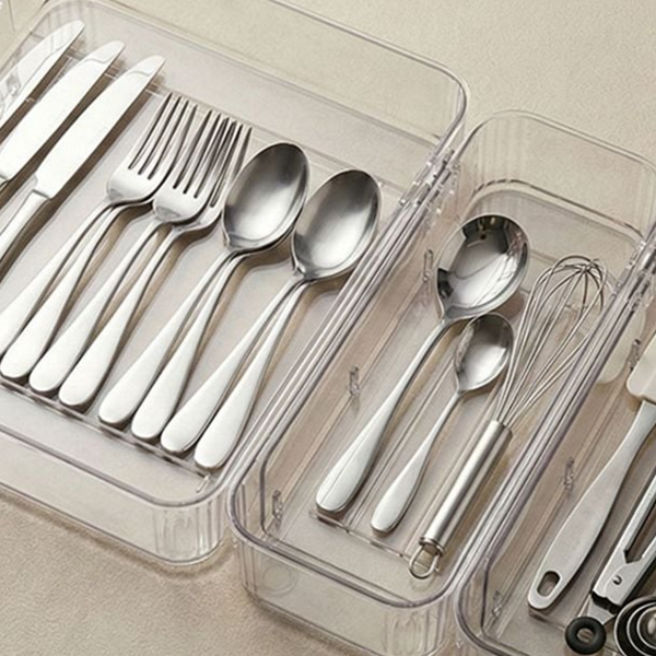 다용도 서랍 정리함 투명 트레이 칸막이 보관 길이 - 상품 이미지