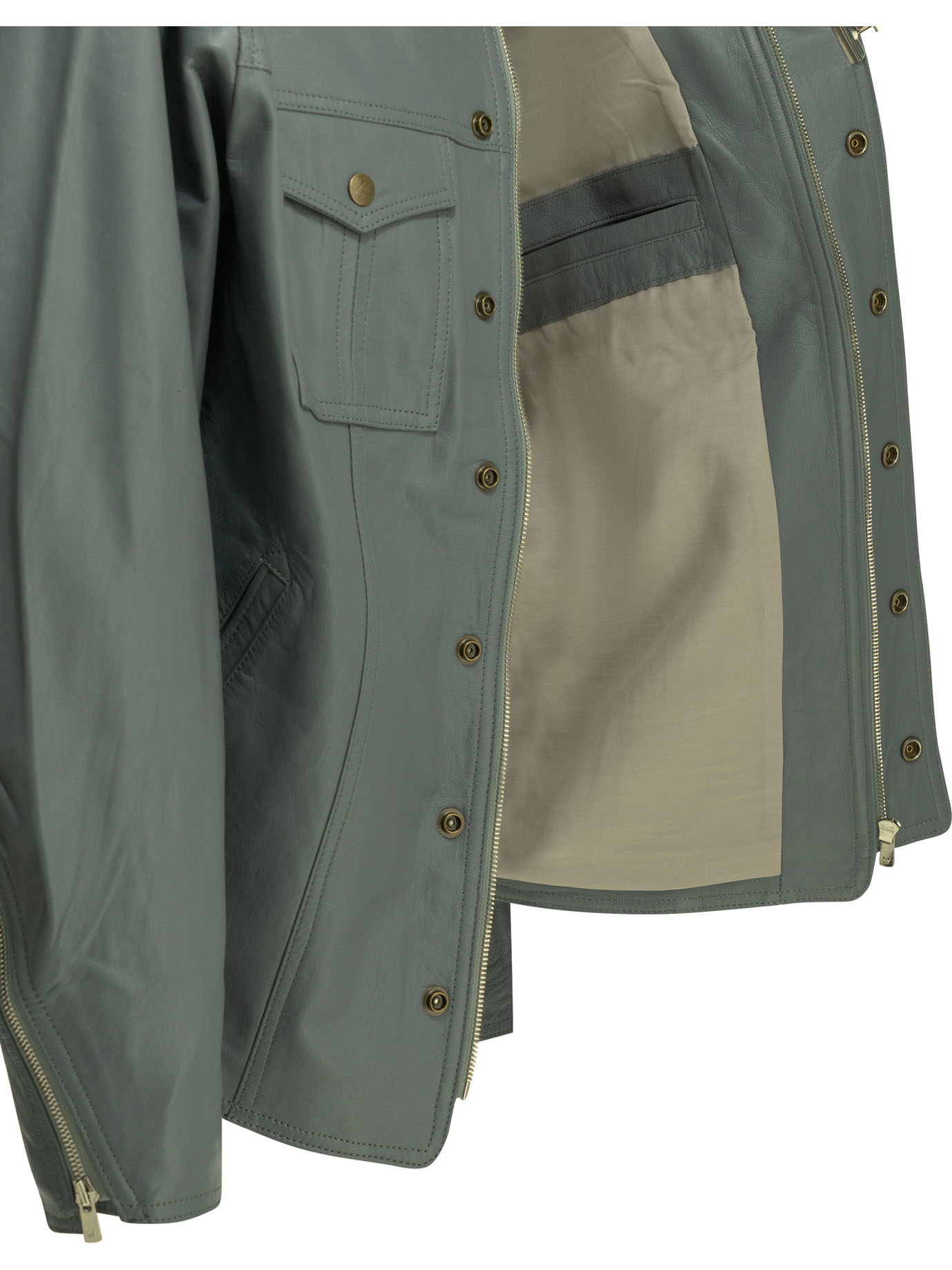 니들스 남성 레더 자켓 SS26 SX120A-Grey - 상세 이미지 4