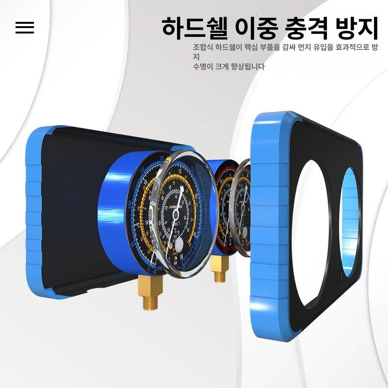 도포계 게이지 벨류 세트 R22 밸브 에어컨 면취기 압력 자동차 냉매 공구 - 상세 이미지 3