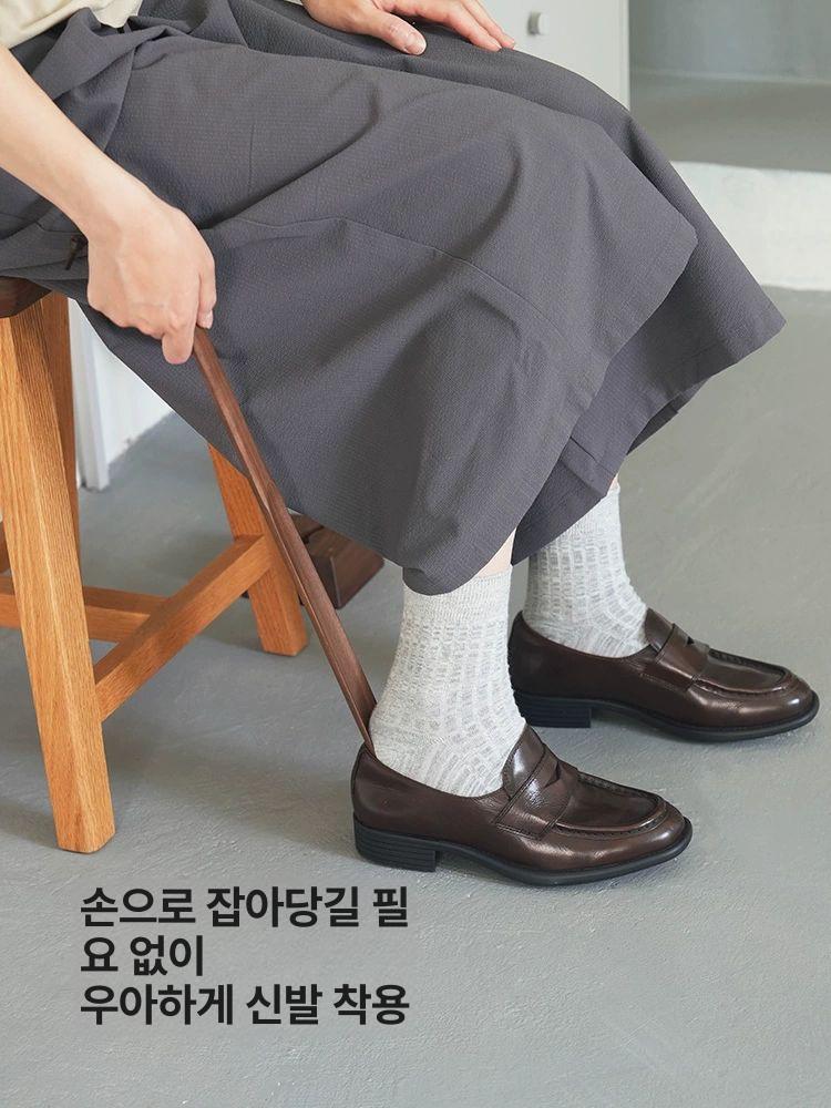 현관 구두주걱 스탠드 긴 신발주걱 주걱 우드 구둣주걱 럭셔리 구두 인테리어 스테인레스 - 상세 이미지 5