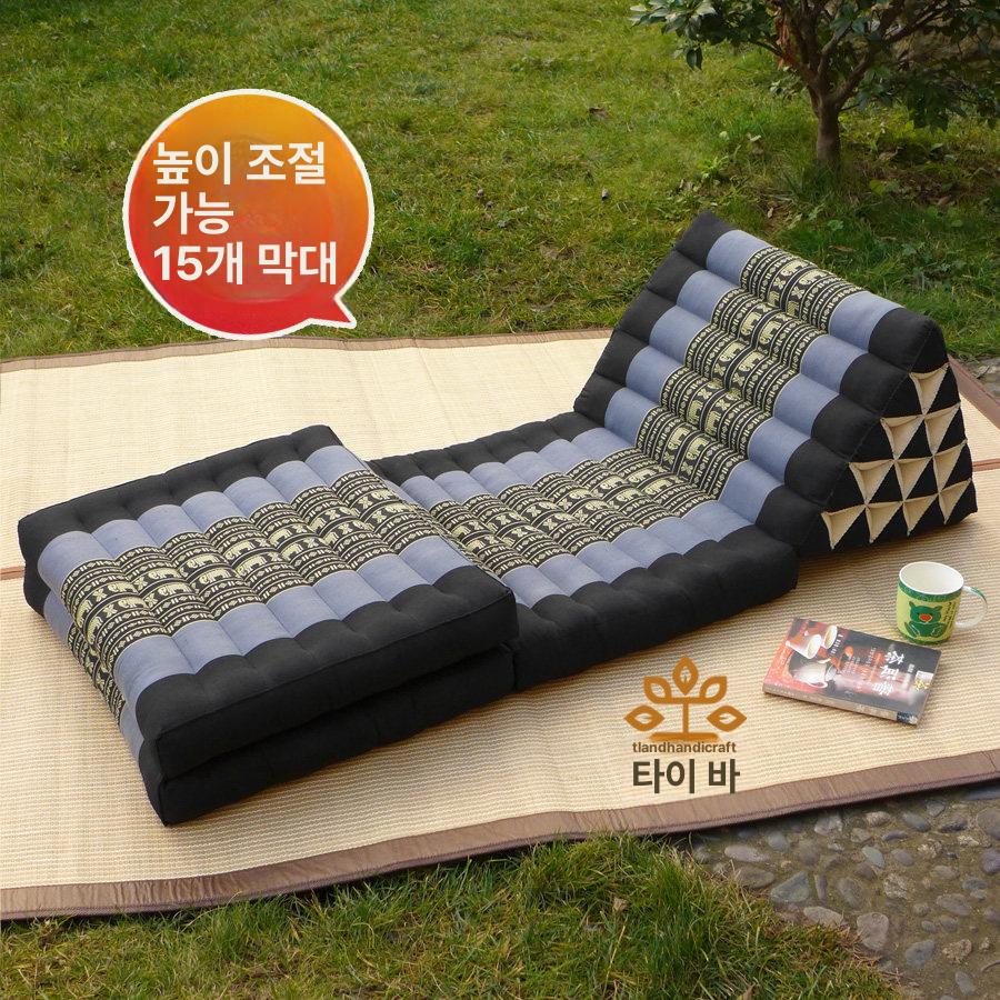 삼각 쿠션 좌식 태국풍 다다미 소파 접이식 허리받침 방석 낮은 패브릭 - 상세 이미지 3