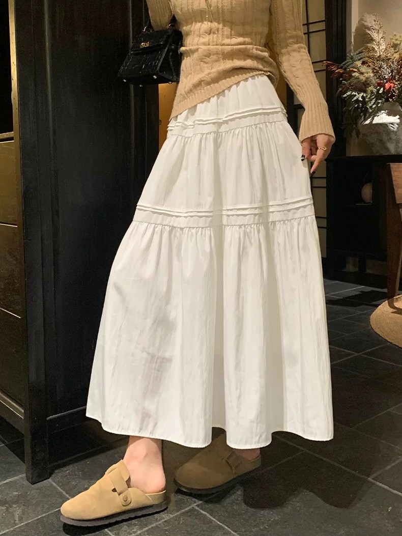 3단 캉캉 바스락 봄 롱스커트 플레어 A라인 하체커버 여리핏 여름 데일리룩 여자여자몰 - 상품 이미지