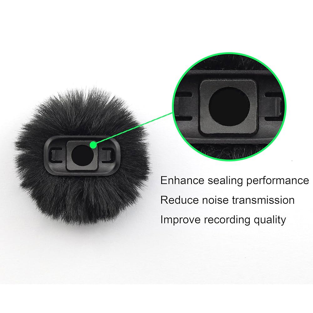 DJI 마이크 3 무선 교체용 LEFXMOHY 팝 필터, 블랙 퍼리 윈드스크린 머프(Dji Mic 1, 2, 미니 제외), 2팩 BLACK - 상세 이미지 3