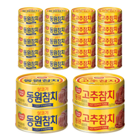 동원 라이트스탠다드참치, 85g, 12개 + 고추참치, 85g, 12개
