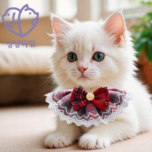 체크 강아지 케이프 스카프 고양이 케이프 액세서리 반려동물 반려묘 반려견 - 상품 이미지