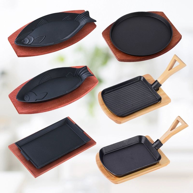 주물 접시 철판 업소용 볶음 그릇 안주 캐스트아이언 팬 그릴 플레이트 코어치즈 - 상세 이미지 2