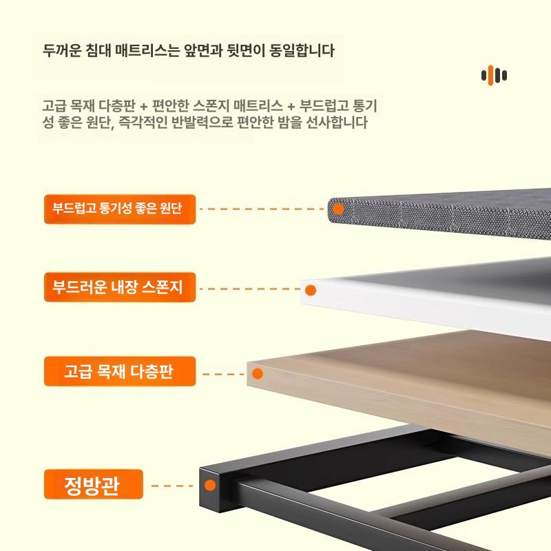 접이식 침대 프레임 원룸 받침 베드 침대틀 평상 접이식침대프레임 이동식 평상형 저상형 - 상세 이미지 4