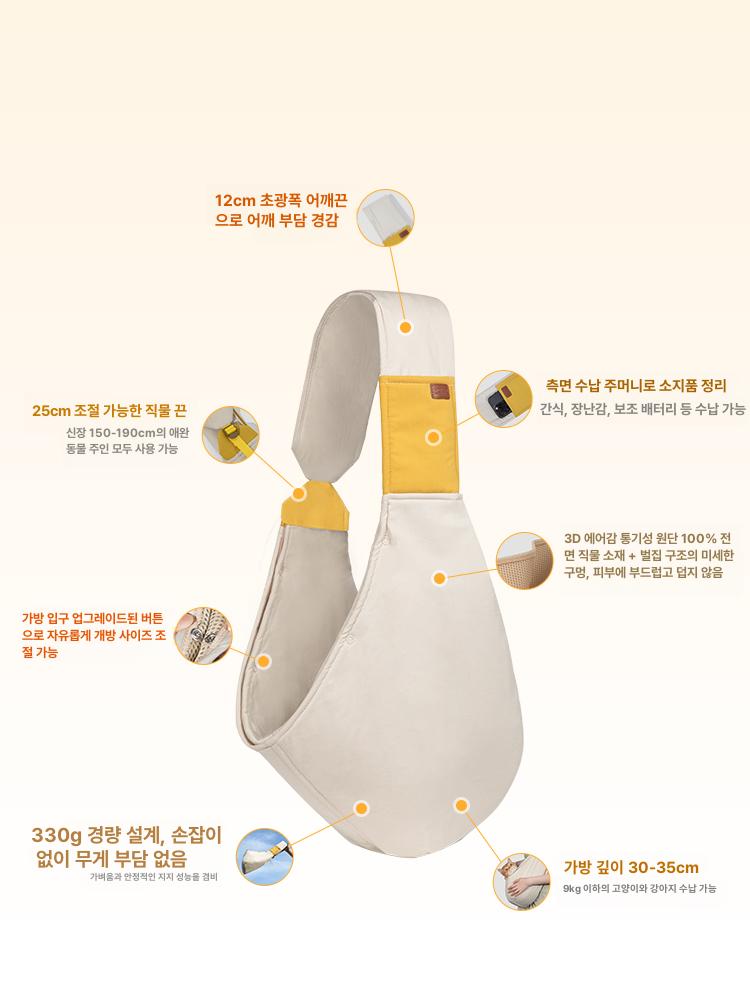 고양이 이동장 슬링백 소형견 숄더백 가방 강아지이동가방 강아지슬링백 고양이슬링백 이동 - 상세 이미지 4