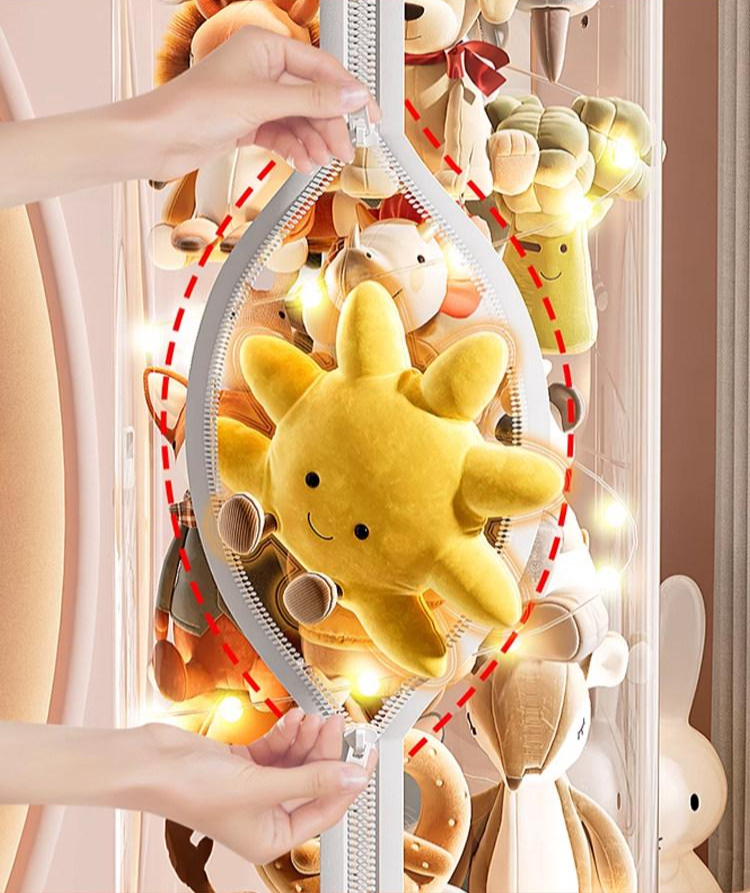 보관함 원형통 자크 투명 지퍼 정리 인형 휴대용 플라스틱 보관통 - 상세 이미지 4