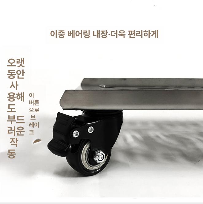 컴퓨터 본체 받침대 이동식 본체선반 다이 컴퓨터받침대 바퀴형 트레이 다용도 받침 사무실 - 상세 이미지 4