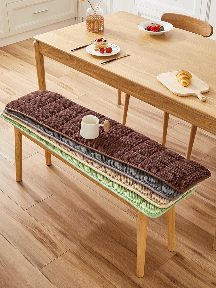 벤치 방석 시트 신발장 깔개 스툴 120cm 카라멜 커피 벨벳 의자 - 상품 이미지