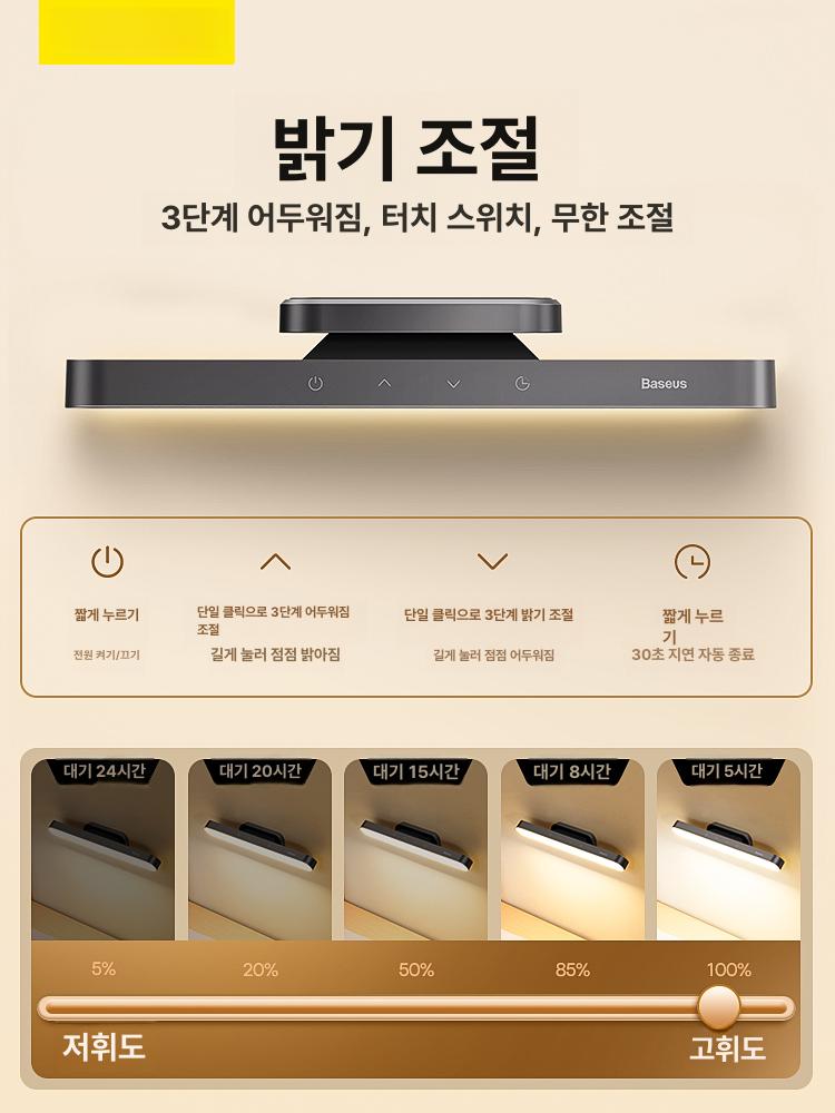 무선 스탠드 조명 충전식 침대 공부 시력보호 학습용 전기 스텐드 패드 프로 테이블 접이식 - 상세 이미지 3