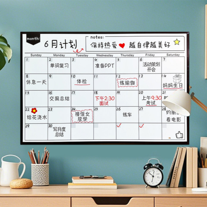 자석 달력 날짜보드판 부착형 보드판 행사 벽 캘린더 월별 스케줄 마그네틱 칠판 월간 월중 - 상품 이미지