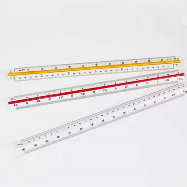30cm 제도용 삼각 스케일 플라스틱 제도용 삼각자 눈금자 도면용 - 상품 이미지