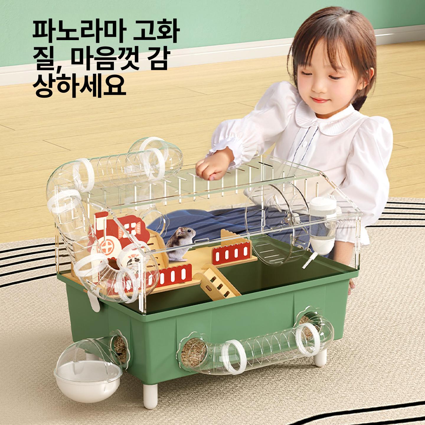 대형 투명 사육장 놀이터 케이지 햄스터 빌라 - 상세 이미지 5