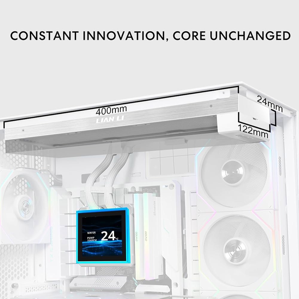 리안 리 하이드로시프트 II LCD-S 360TL ARGB 액체 CPU 쿨러 - 360mm AIO 3.4인치 IPS LCD 사각형 화면 데이지 체인 저소음 인텔 LGA 1851/1 - 상세 이미지 2