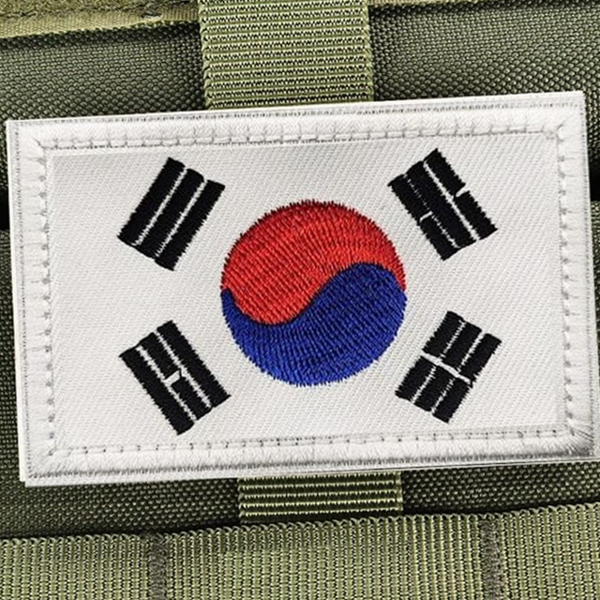 밀리터리 태극기 자수 패치 직사각형 자수 와펜 의류 국기 - 상품 이미지