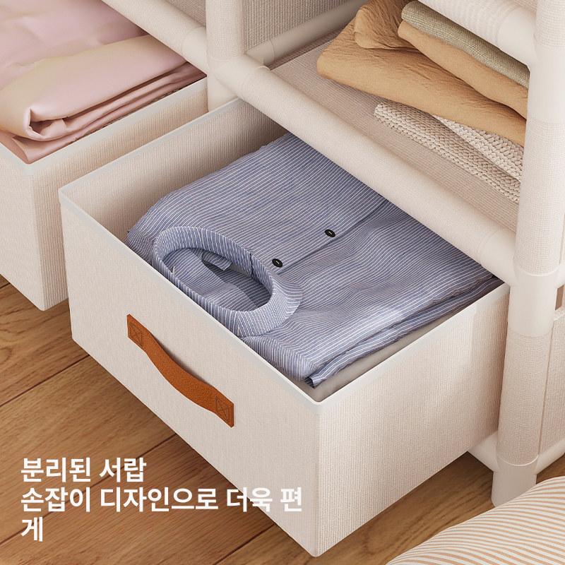 철제 시스템행거 드레스룸 이동식 행거 선반 고정식 카라 철재행거 스탠드 헹거 조립식 서랍 - 상세 이미지 4