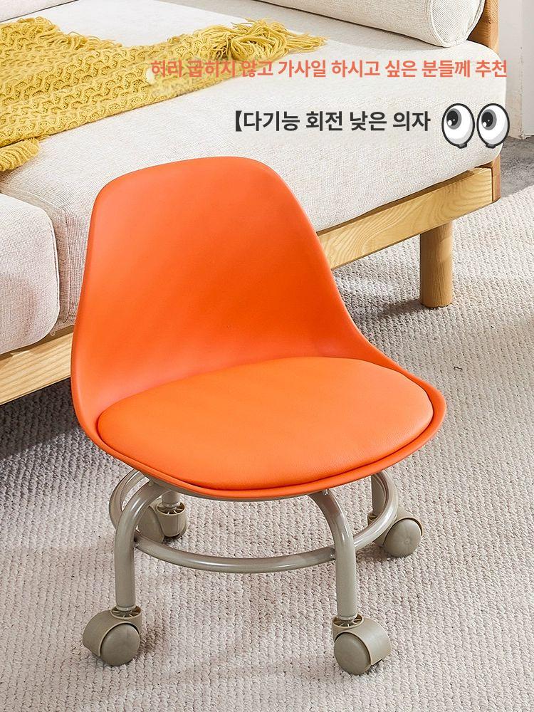투명 작업의자 바퀴 등받이 네일샵 미니체어 화장대 뷰티 클리어 진료용 - 상세 이미지 5