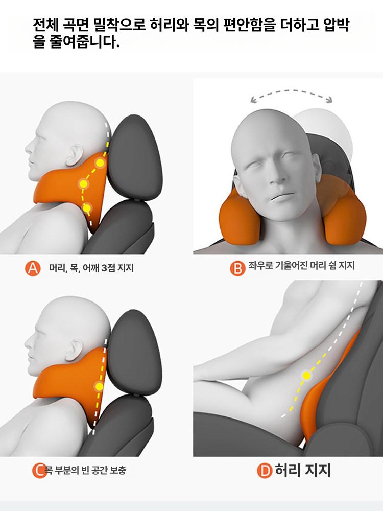 차량용 목 쿠션 지지대 패드 여행 통기성 받침 - 상세 이미지 4