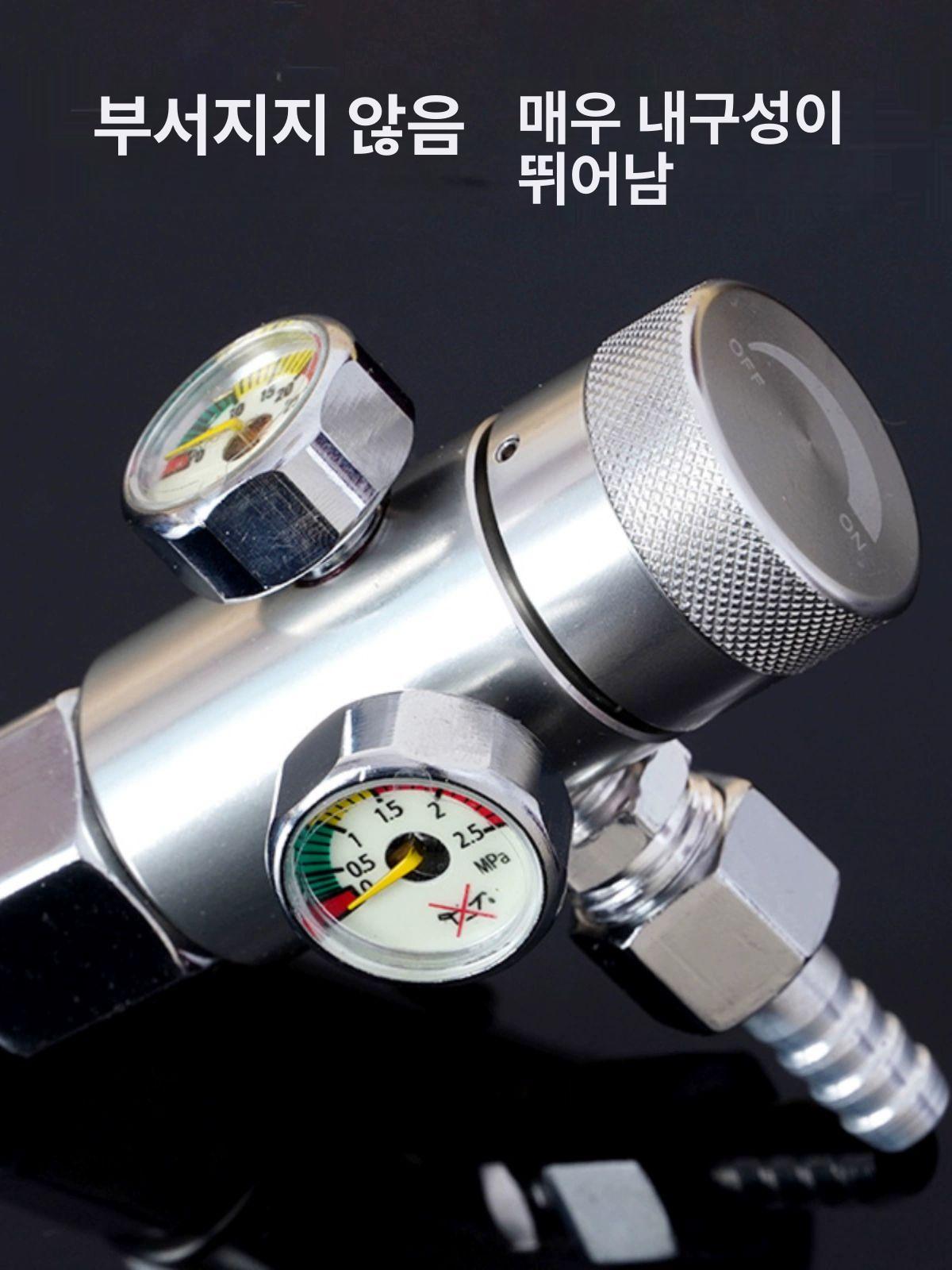 소형 산소 레귤레이터 감압기 조절기 조정기 시계 압력조절 싱글 역화방지기 게이지 고압 - 상세 이미지 5