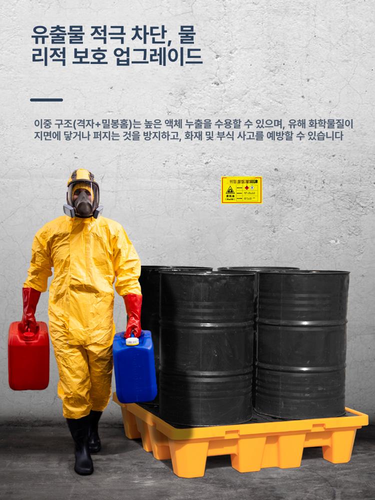 드럼통 트레이 누유방지 기름받이 오일 깔판 누수 받침대 원형 파레트 스필키트 - 상세 이미지 3