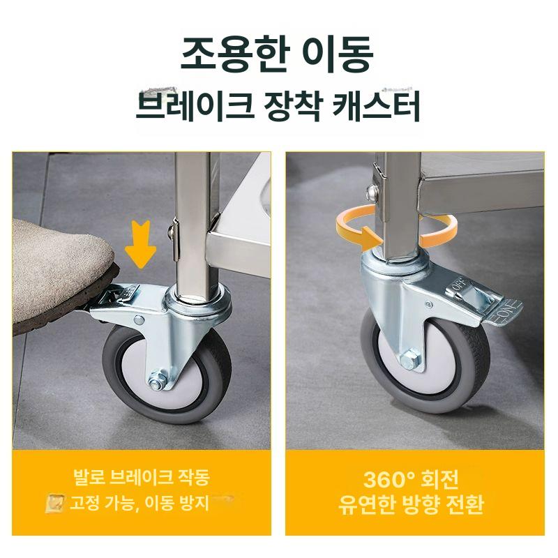 퇴식대 카트 업소용 트롤리 주방 대형 식판 서빙 선반 반납 식당 건조대 베이킹 그릇 스텐 - 상세 이미지 4