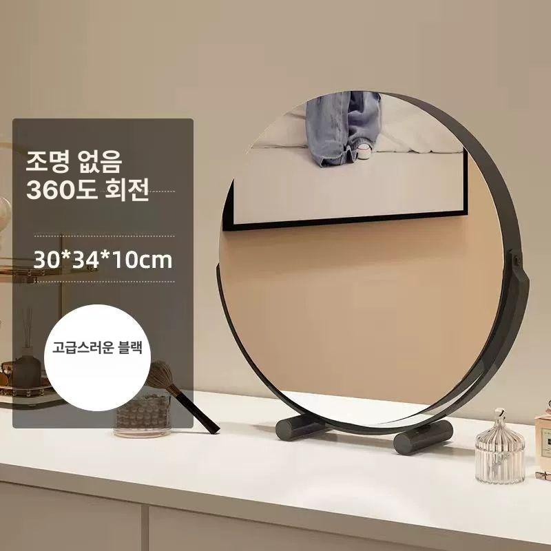 탁상용 화장대 미러 빈티지 사각 레트로 원형 탁상거울 중세유럽 우드 타원형 화장거울 소형 - 상세 이미지 5