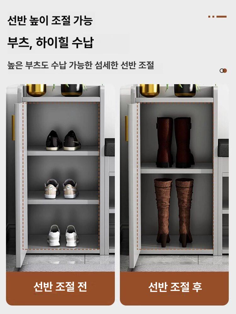 현관 신발장 벤치형 원목 아파트 정리함 다용도 원룸 현관신발장 수납장 정리대 슬림 우드 - 상세 이미지 3