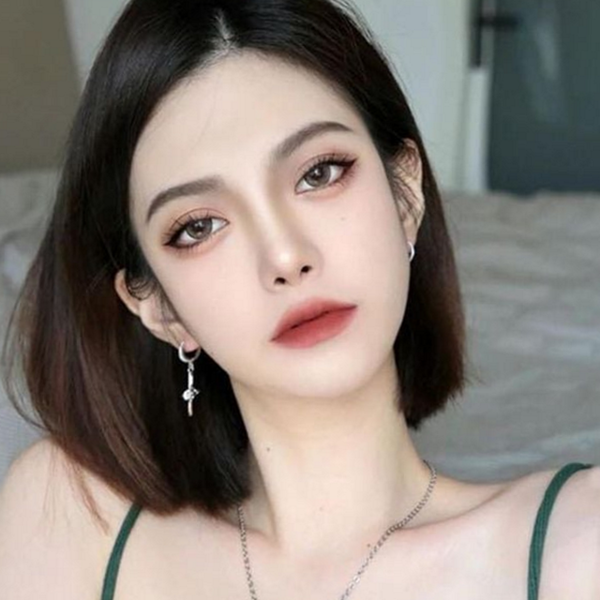 클립 단발 가발 앞머리없는 단발 가발 통가발 여성 패션 - 상품 이미지