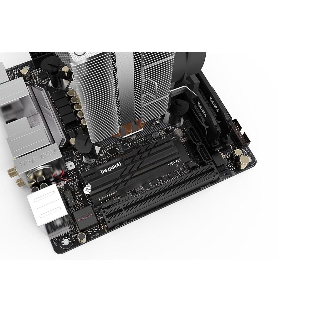 조용하세요! MC1 Pro M.2 SSD 쿨러, 2280 NVMe용 히트파이프 히트싱크, 양면 호환, 최대 냉각 성능을 위한 블랙 알루미늄, BZ003 BZ002 - 상세 이미지 2