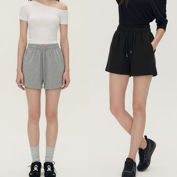 데일리 여성 숏 팬츠 루즈핏 여성 밴딩 반바지 - 상품 이미지