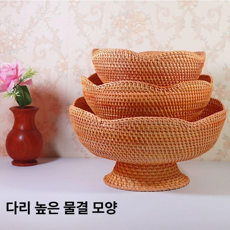 빵 바구니 제과 라탄 베이커리 트레이 도구 사워도우 스타일 쟁반 진열 소형 손잡이 반느통 - 상세 이미지 5