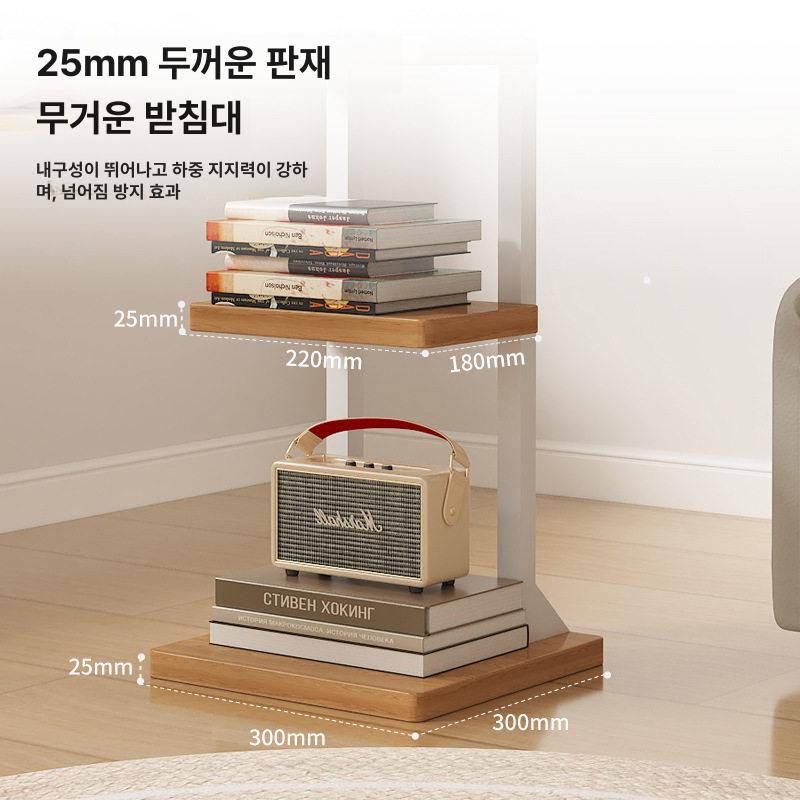 벽장식장 선반장 북타워 좁은공간 원목 얇은책장 티크화이트 공간분리 수납랙 - 상세 이미지 3