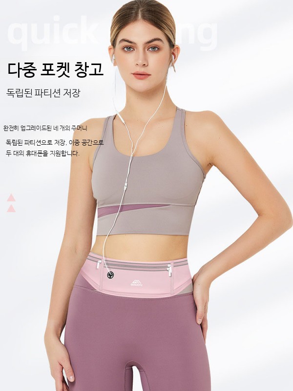 운동 허리팩 초경량 방수 러닝벨트 남녀공용 슬림 스포츠 조절식 힙색 여행용 크로스바디 가방 - 상세 이미지 4