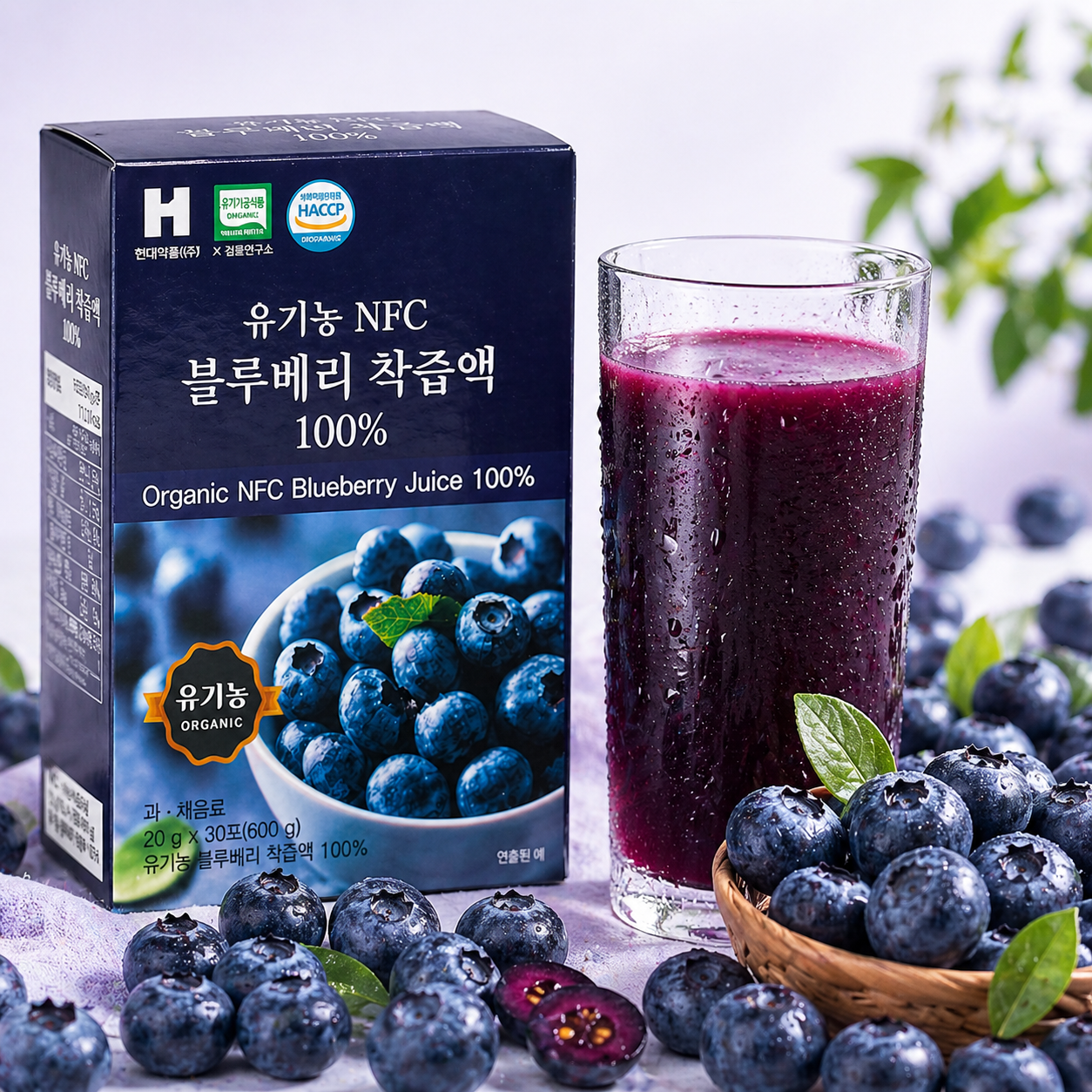 유기농 블루베리 착즙 스틱 nfc 착즙액 100% 20g, 30포, 2개 - 상세 이미지 2