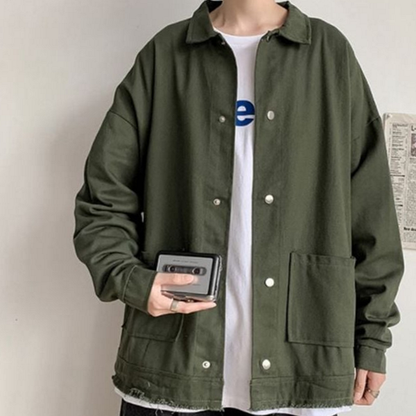 루즈핏 남성 야상 자켓 캐주얼 남성 사파리 자켓 데일리 오버사이즈 - 상품 이미지