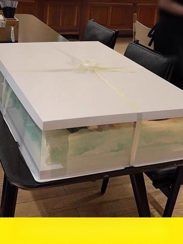 대형 케이크 상자 투명 디저트 박스 베이킹 베이커리 용기 떡 사각 컵케익 케이스 - 상세 이미지 3