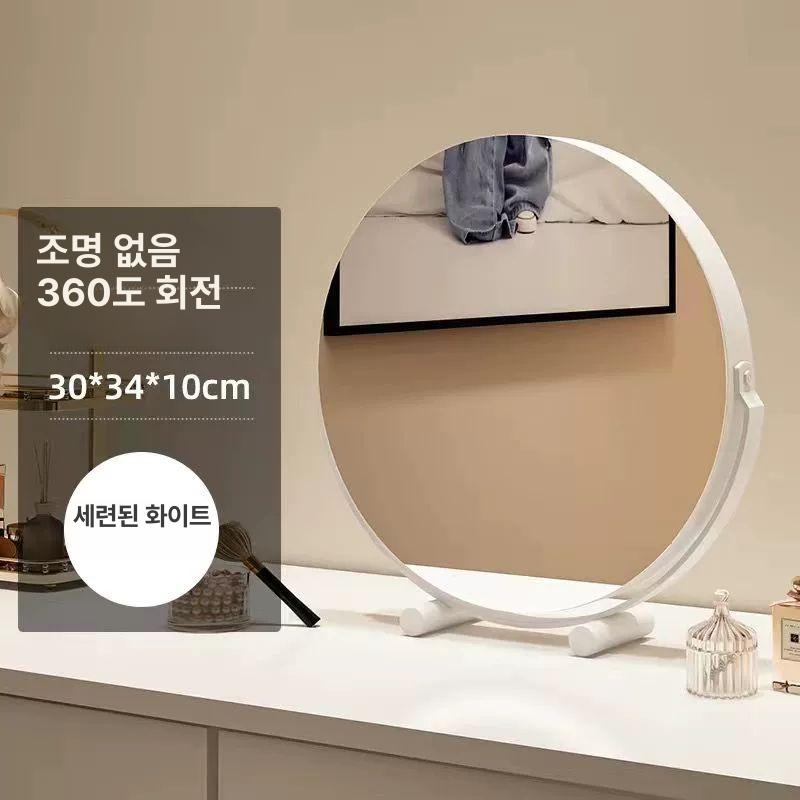 탁상용 화장대 미러 빈티지 사각 레트로 원형 탁상거울 중세유럽 우드 타원형 화장거울 소형 - 상세 이미지 4
