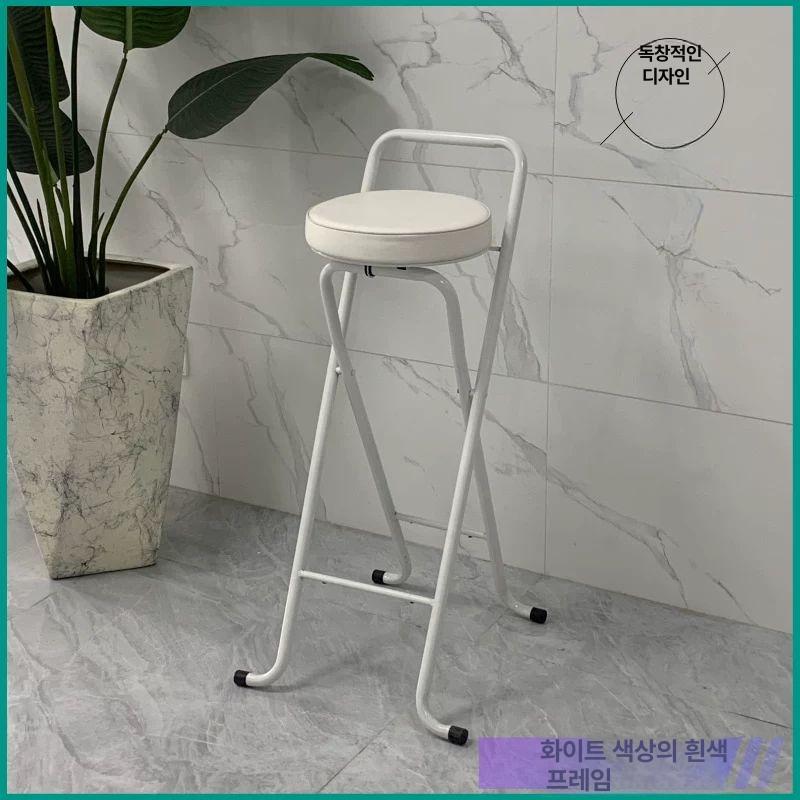 월넛 바체어 접이식 홈바 바의자 원목 높은 간이 원목바의자 북유럽 높은의자 등받이 식탁 - 상세 이미지 2