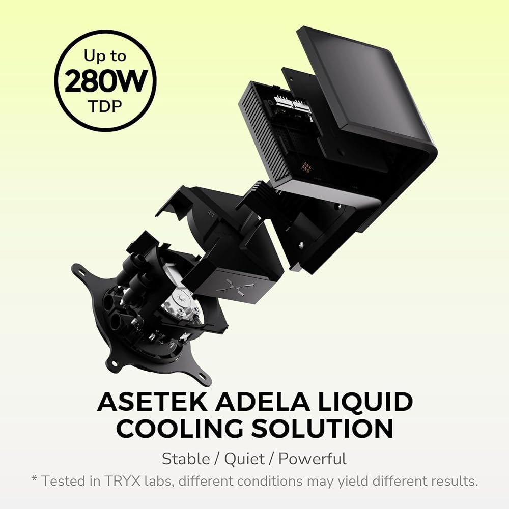 TRYX SE 360 ARGB 360mm AIO 회전 가능 6.67인치 AMOLED 곡면 스크린 3D 아나모픽 효과 맞춤형 쿨러 Asetek Adela 펌프 280w TDP 팬 - 상세 이미지 3