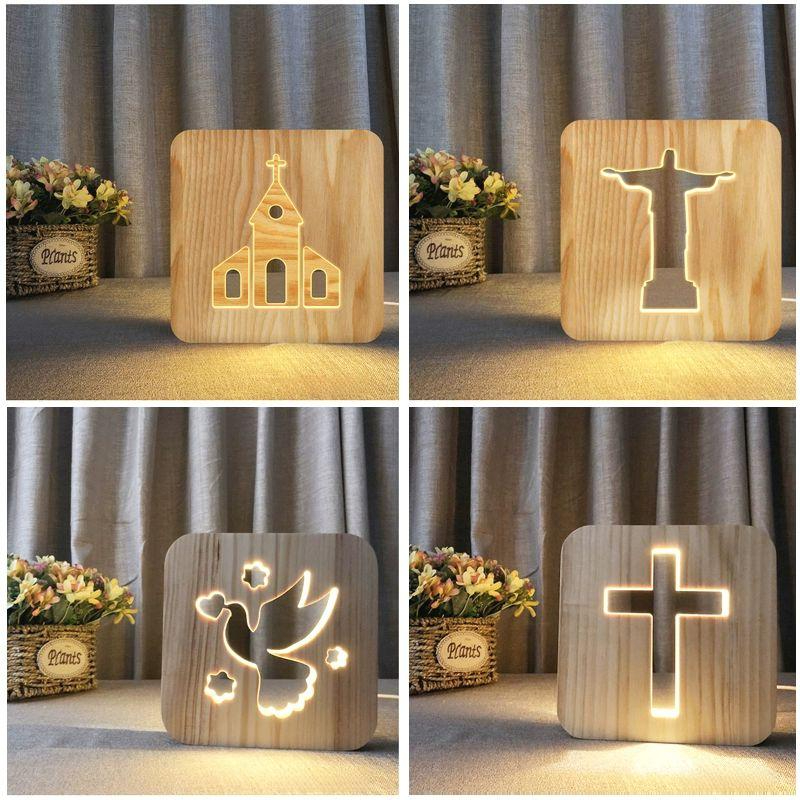 십자가 조명 19cm 은은한 빛 기독교 천주교 LED 무드등 기도등 장식품 - 상세 이미지 2