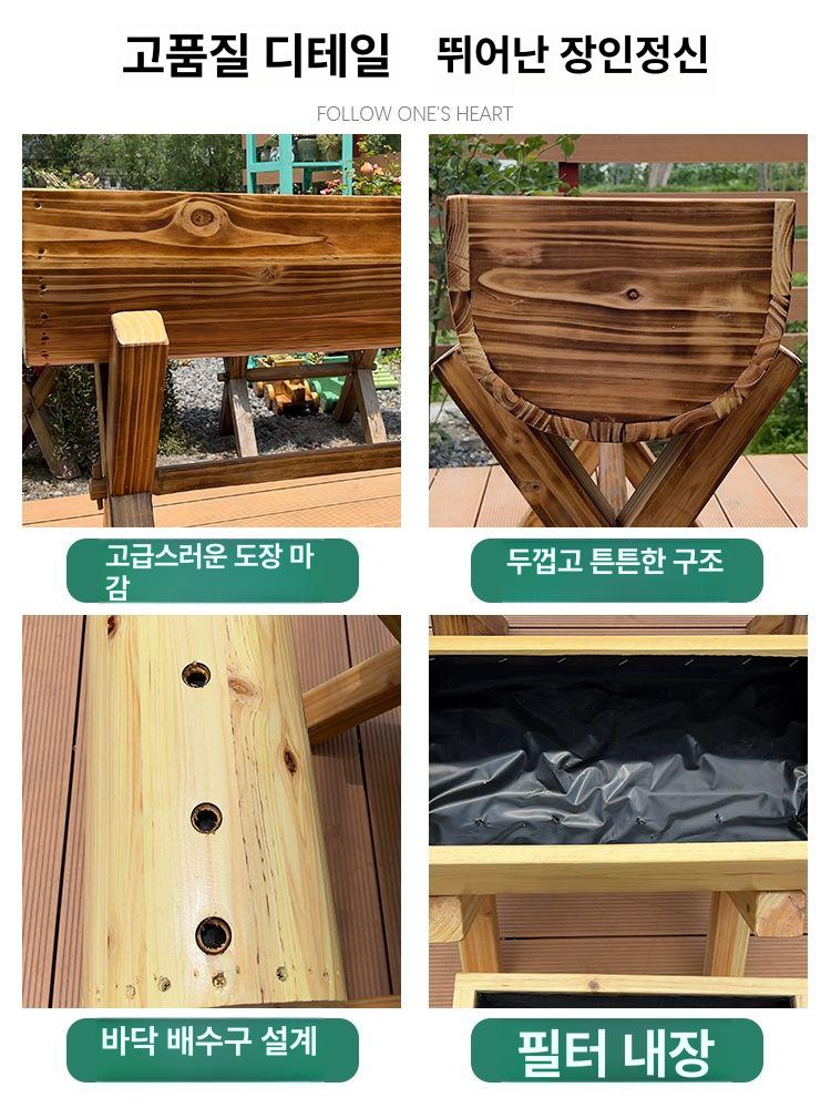 테라스 화분 정원 야외 플랜터 화분대 가든 데코 세라믹 사각형 베란다 원형 텃밭용 - 상세 이미지 4