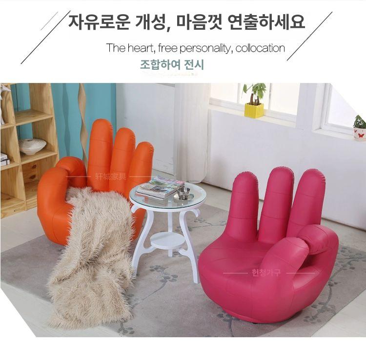 안락 의자 손가락 1인용 빨강 소파 체어 카페 프리 라운지 리클라이너 침실 대형 - 상세 이미지 3