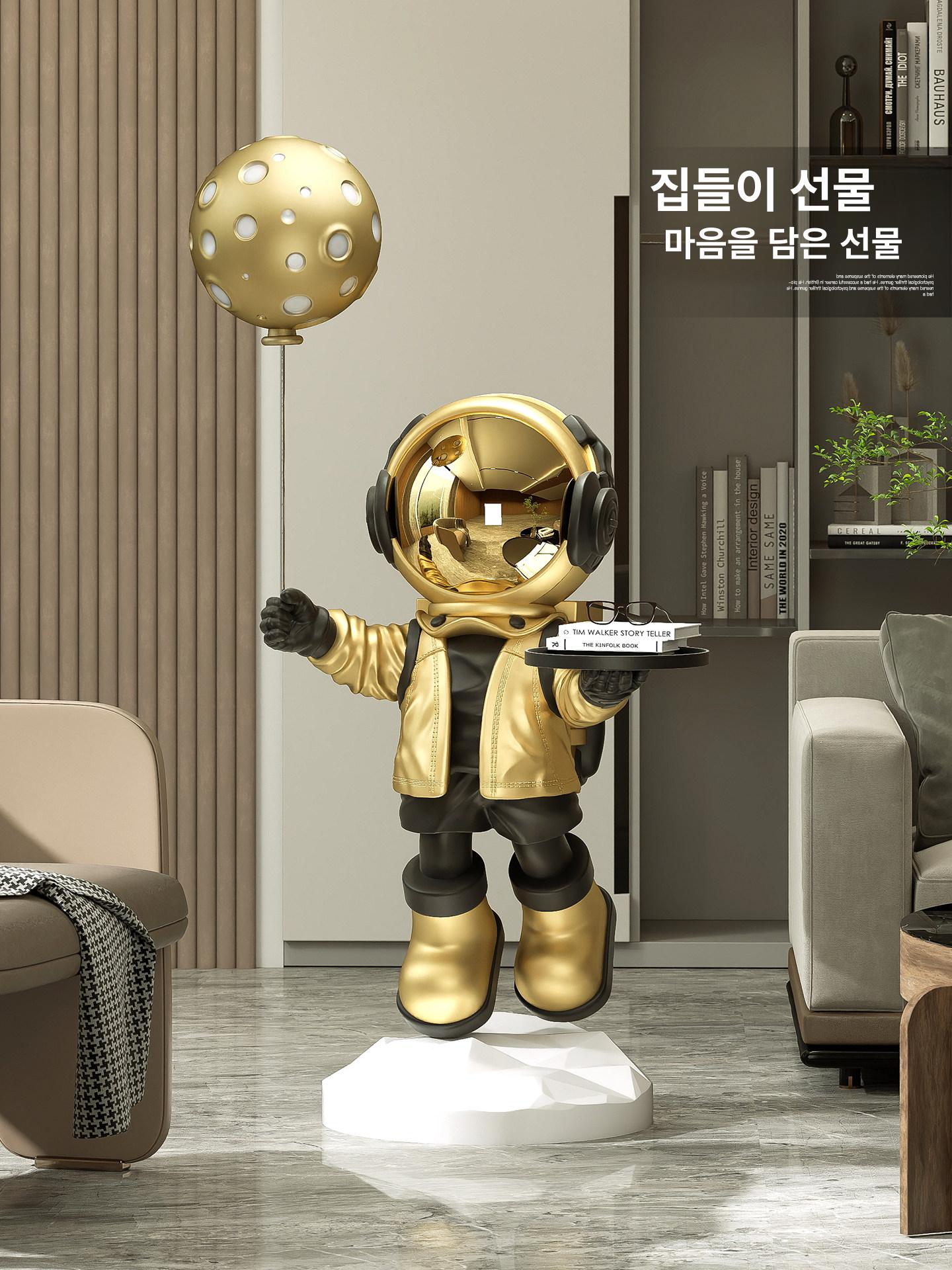 우주인 무드등 대형 블루투스 거실용 라이트 무선 인테리어 조각상 장식품 집들이선물 - 상세 이미지 5